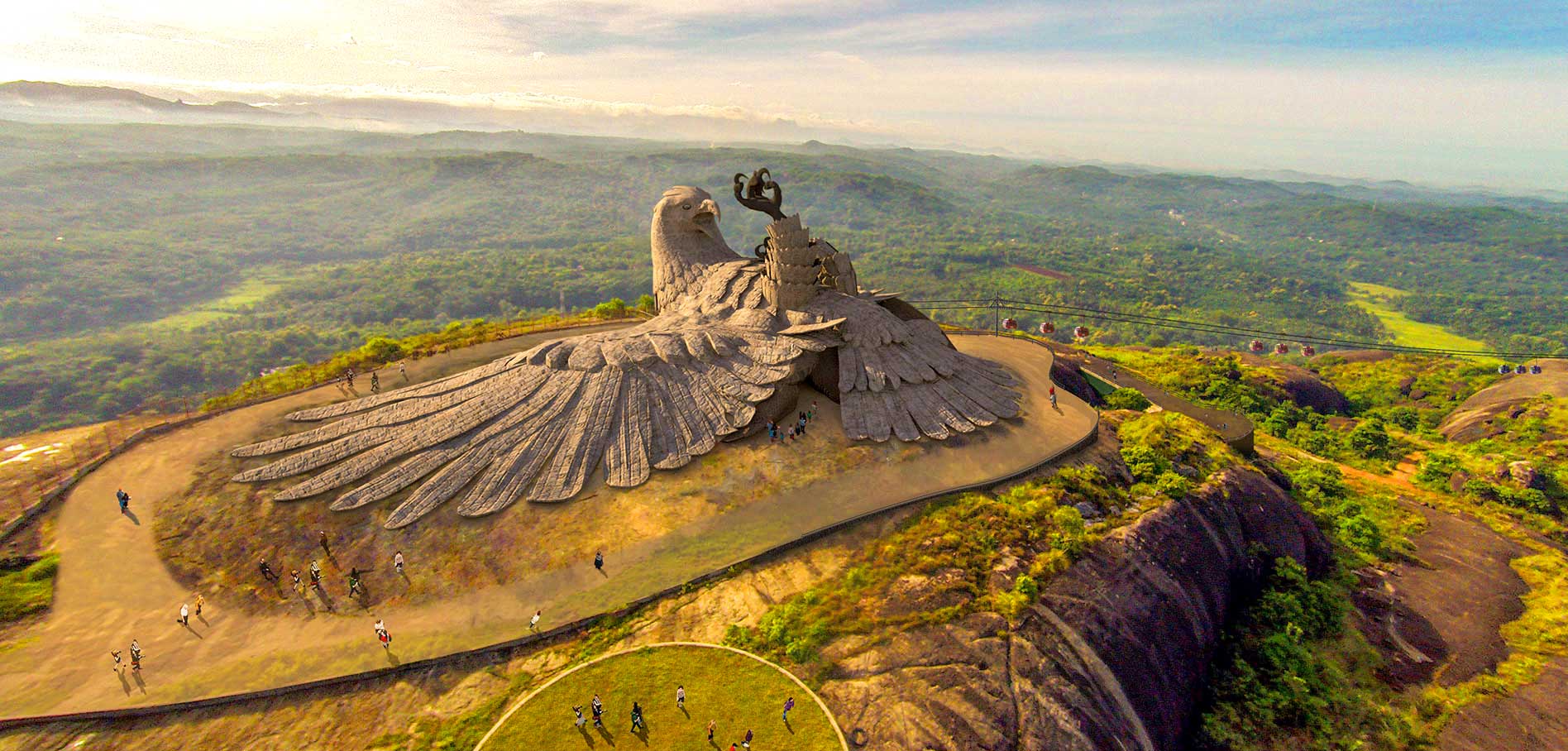 Dramatic hilltop cliff Kerala mountains adventure park